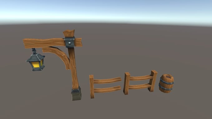 create hand painted 3d game props and environment assets