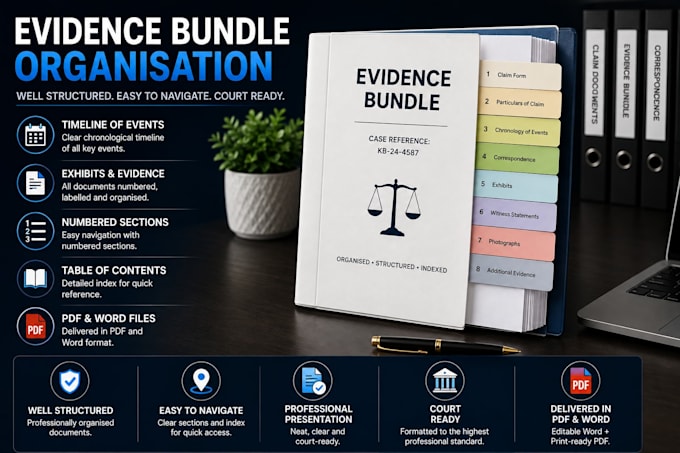 prepare professional complaints letters, evidence bundles and case documents