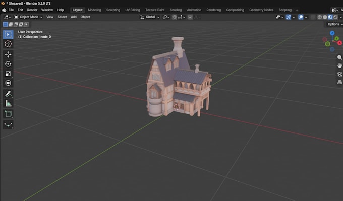 provide a 3d model for a semi realistic house ready to use