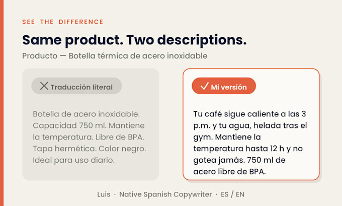 write native spanish product descriptions that convert