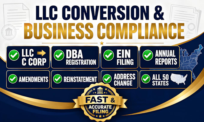 convert llc to corporation, file ein, dba and annual compliance