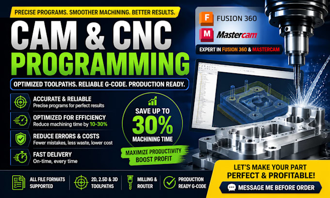 do cam and cnc programming fix cam toolpaths gcode using fusion 360 or mastercam