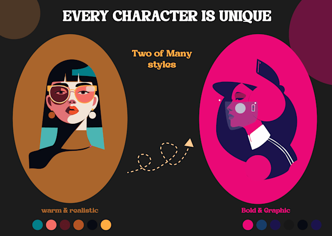 create custom flat vector character illustrations