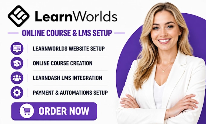 setup learnworlds website, online course, elearning website and learndash lms