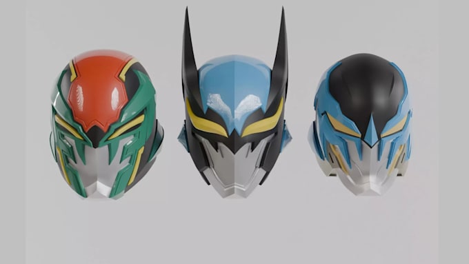 create custom 3d helmet, mask, cosplay prop and stl model for 3d printing