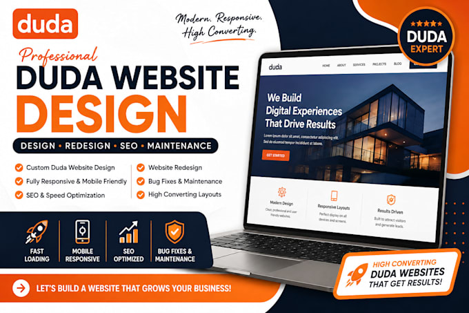 design and build you a website using duda website builder, redesign duda website