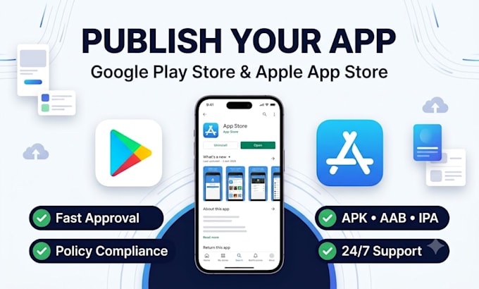 publish your app on google play store and app store without rejection