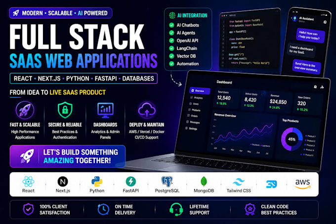 build an ai saas web app using react next js and python