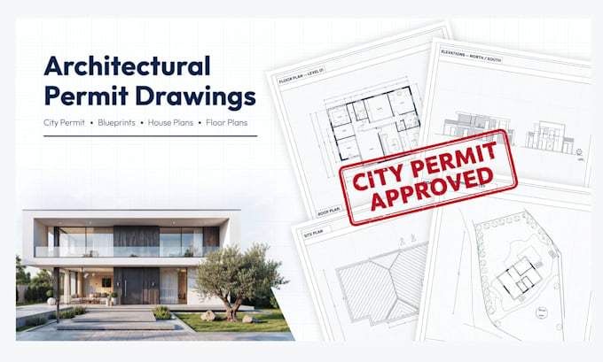 do architectural city permit, permit drawing, permit blueprints and permit plans