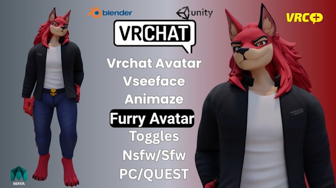 do realistic 3d furry model, vrchat avatar, nsfw vtuber model, animaze vrm