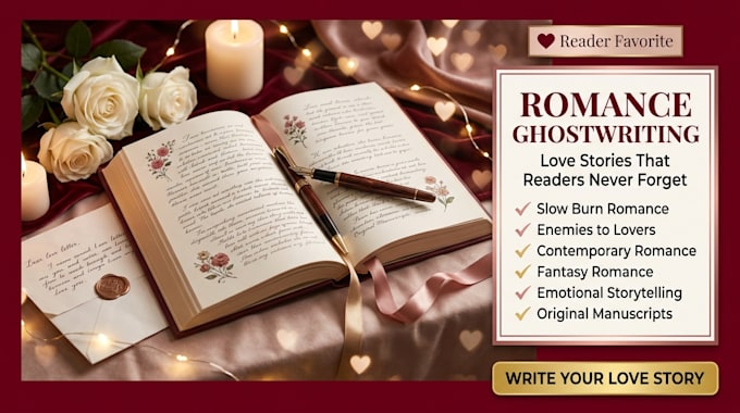 be your romance and fiction ebook ghostwriter