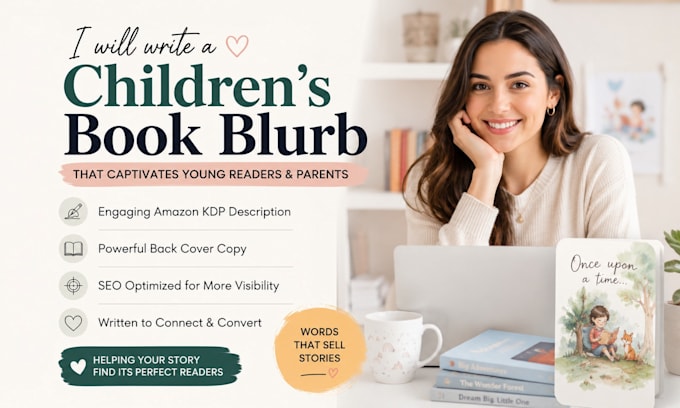 write compelling children book blurb, amazon KDP description and back cover copy