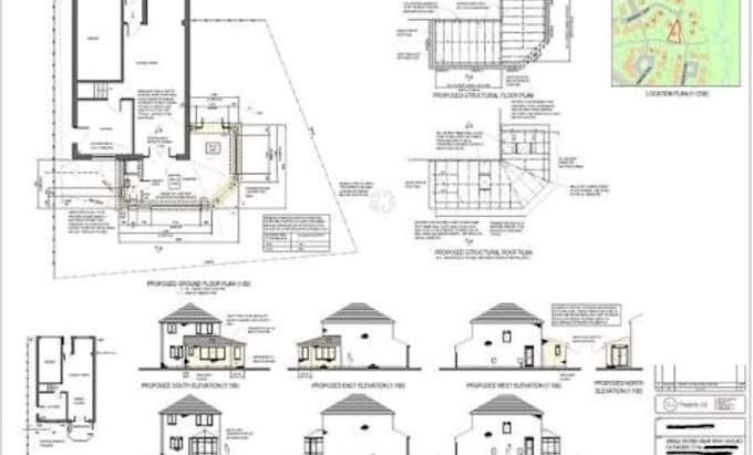create UK planning permission, building regulation   and construction drawing