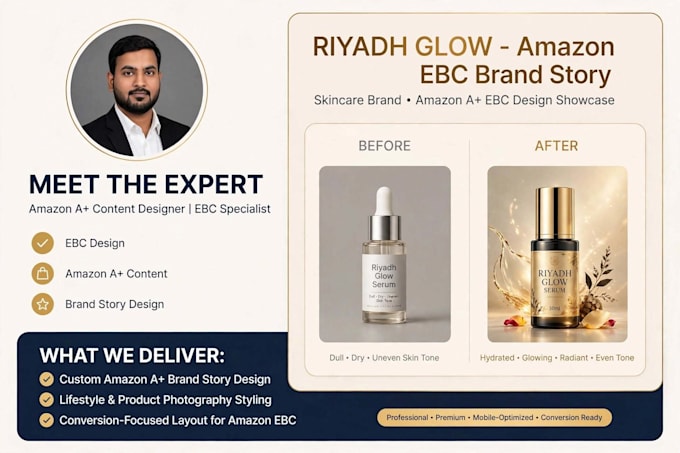 design amazon ebc brand story for skincare brand