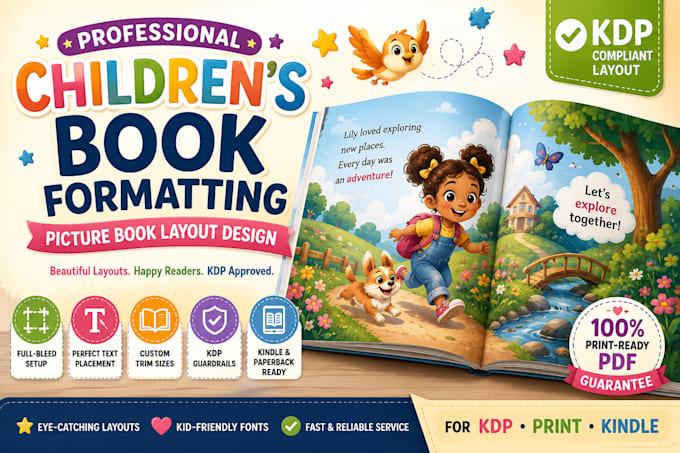 do childrens book formatting picture book layout and KDP design