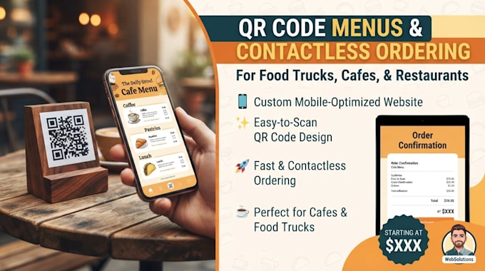 create restaurant qr code menu and contactless ordering website for food trucks