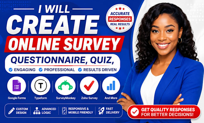 create online survey questionnaire quiz google forms, typeform and surveymonkey