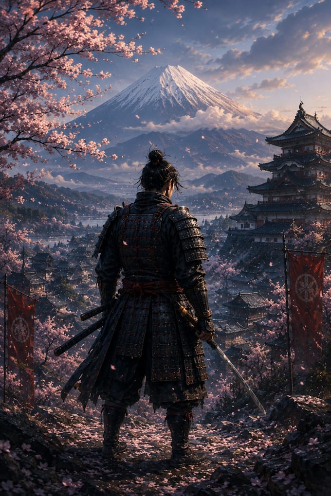 create epic japanese samurai ai art
