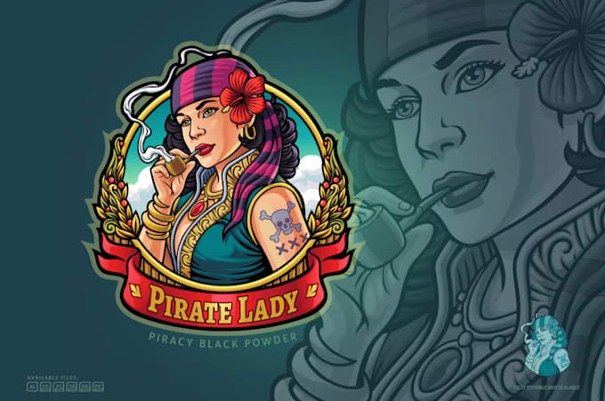 create a unique pirate logo with custom concepts