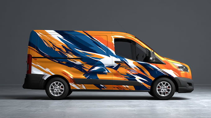 illustrate unique car wrap design, vehicle wrap design