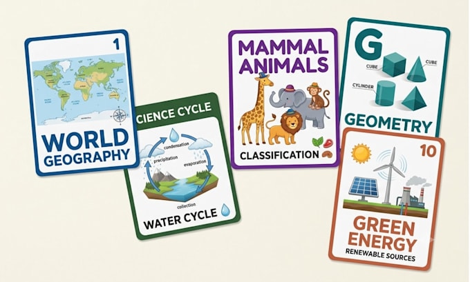 design custom flashcards, educational cards and learning cards