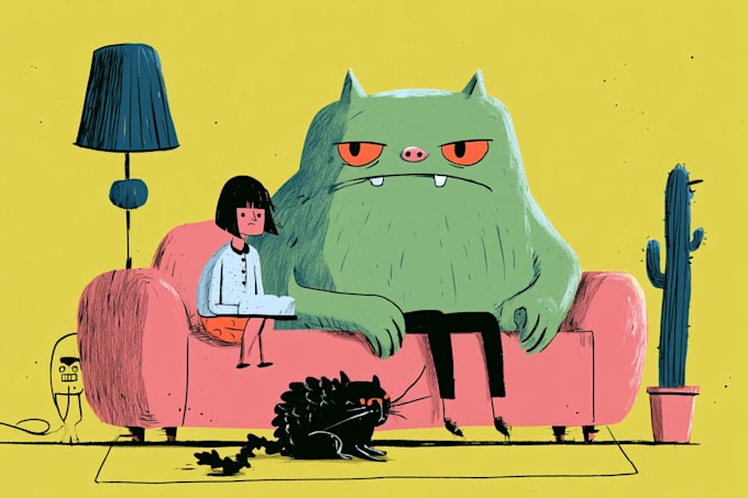 digital illustration cartoon character