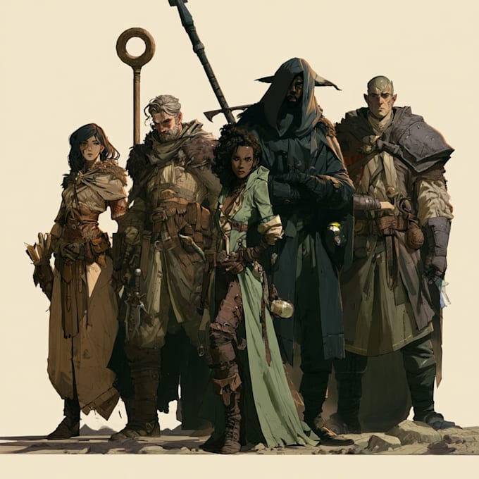 paint a fantasy dnd group portrait