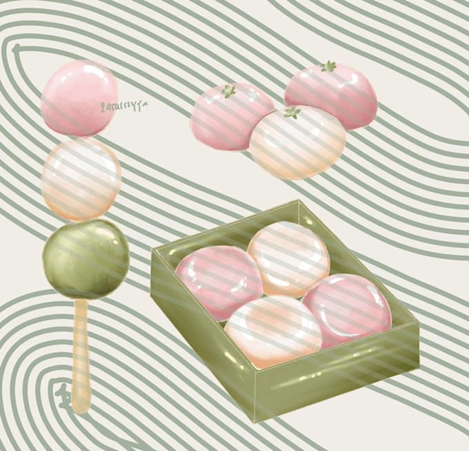 custom digital food illustration for restaurant menu