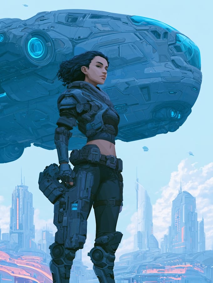 sci fi character illustration or sci fi character art