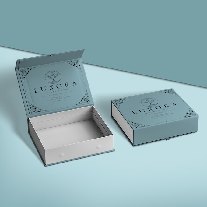 design box packaging and label design with dieline