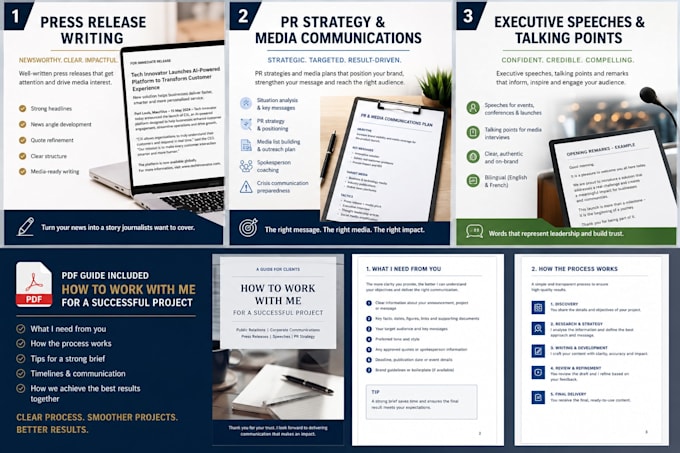 develop a strategic PR and media communications plan