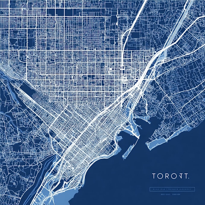 design a minimalist vector city map for print and art