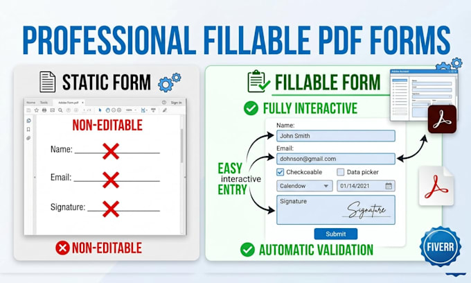 create fillable pdf form with data validation within 5 hours