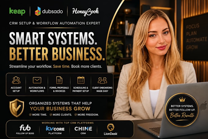 setup keap CRM dubsado honeybook workflow automation