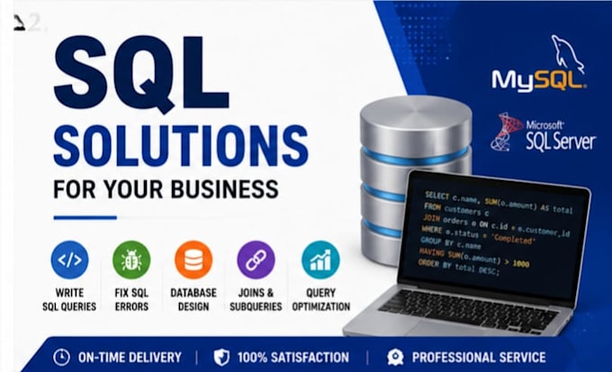 write sql queries, fix sql errors, and optimize databases