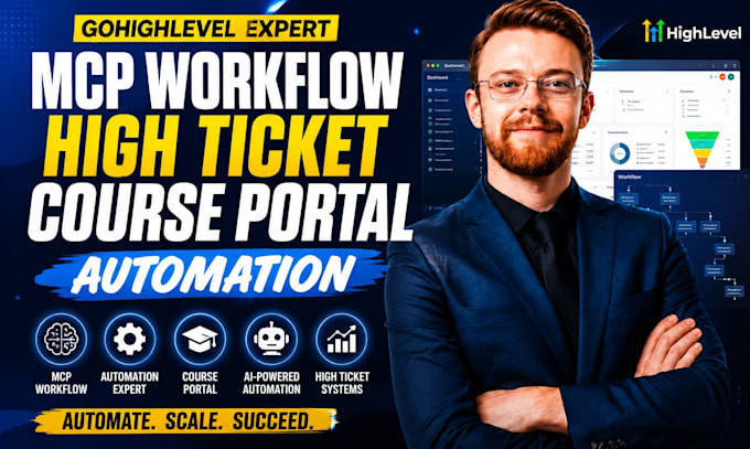 setup gohighlevel mcp workflow high ticket course portal and automation