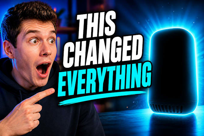 design tech review youtube thumbnails with angry face CTR