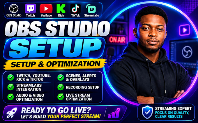 setup obs studio and streamlabs for twitch, youtube, kick tiktok live streaming