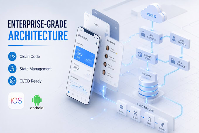 develop scalable enterprise grade mobile apps in flutter or react native