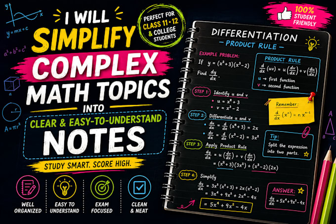simplify complex math concepts into easy to understand study notes