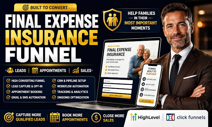 build final expense insurance funnel using gohighlevel and clickfunnels