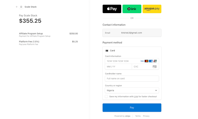 develop online payment webapp, fintech app, stripe integrate