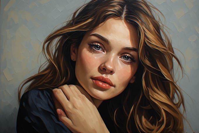 make unique oil painting portrait, digital art