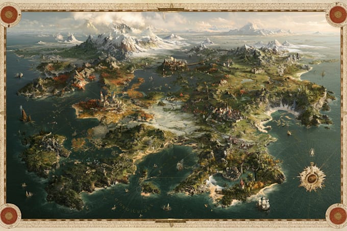 make fantasy map illustration