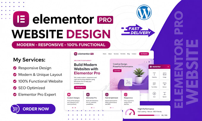 elementor, wordpress website with elementor pro, elementor website design