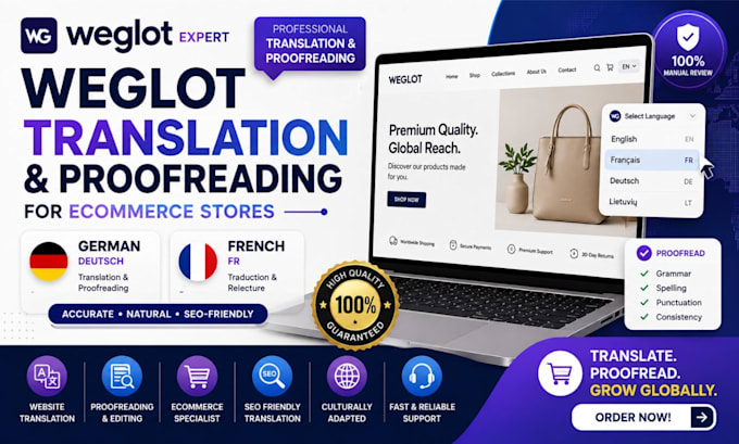 translate weglot ecommerce store proofread lithuania fr german multilingual SEO
