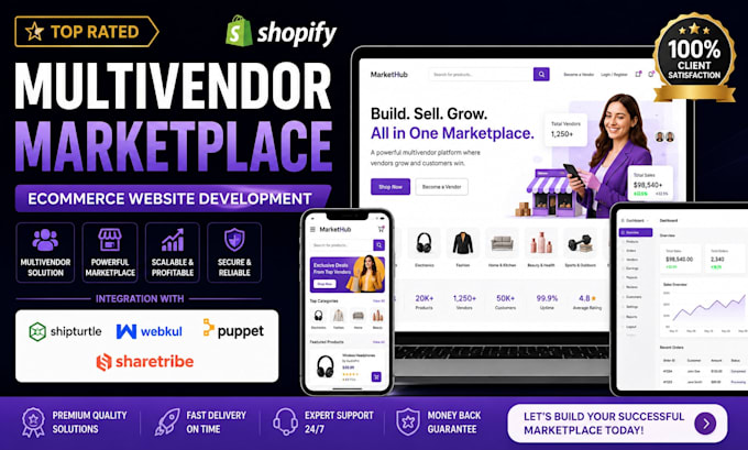 build shopify multivendor sharetribe marketplace shopify website development