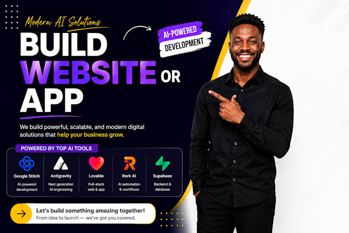 build website or app using google stitch antigravity lovable rork ai supabase