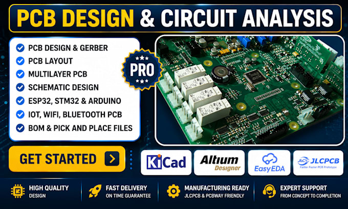 do pcb layout design schematic multilayer pcb design esp32 stm32 iot pcb gerber