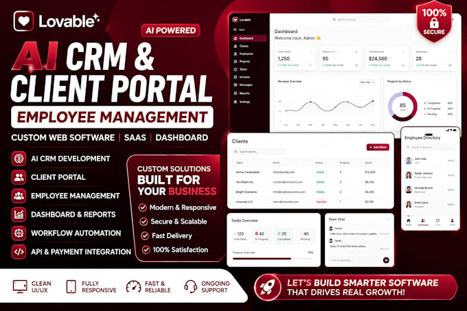 build lovable ai CRM client portal employee management software saas mvp website